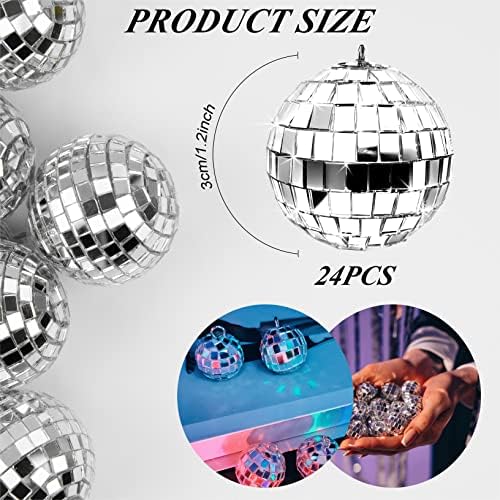 24 PCs espelham a bola de discoteca, decoração de bola de disco