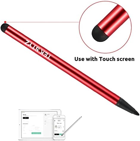 Works Pro Stylus para iPhone, Andriod, Galaxy, Laptop Alta precisão sensível a forma compacta para telas de toque [3 pack-vermelho]