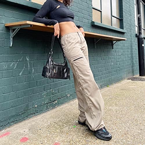 Calça de carga folgada keusn para mulher y2k calças de pára -quedas folgadas para mulheres múltiplos bolsos soltos calças folgadas streetwear