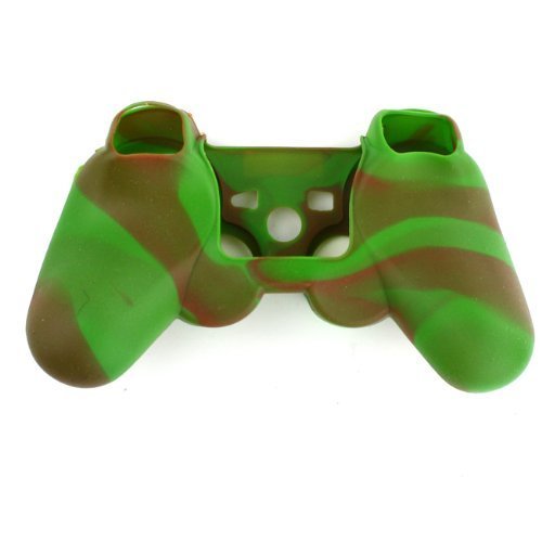 Caso de proteção de silicone Cobre a pele para o controlador PS3 Camouflage Coffee Green