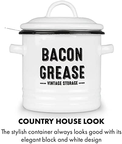Recipiente de graxa de bacon granrosi com filtro, recipiente de óleo de cozinha, filtro de graxa de bacon, aço inoxidável