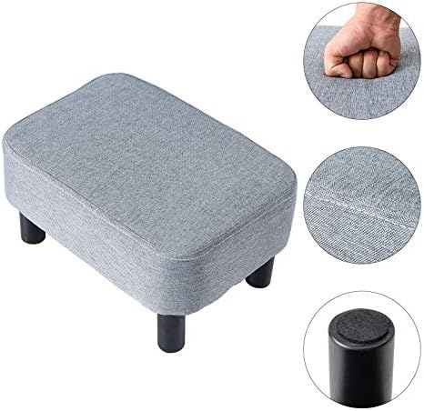 Ibuyke 16,54 Fazinho de linho de linho pequeno Pouf Pouf Otomano Celra de pé moderno Casa doméstica Balinhas retangulares, com