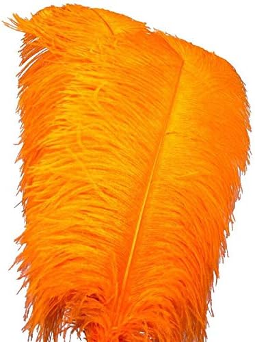 Zamihalaa 10-200pcs/lotes laranja penas de avestruz 15-70cm Penas de bricolage para artesanato para festas de carnaval decorações de casamento de halloween jóias plumas-45-50cm 18-20 polegadas-200pcs