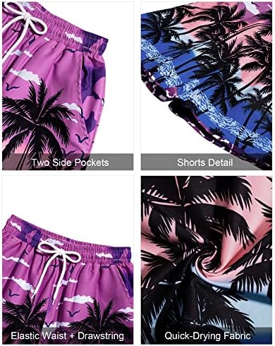 J.ver Men's Hawaiian Shirts Button Casual Down Down Sleeve Shirts Definir shorts impressos Beach Tropical Hawaii Suits