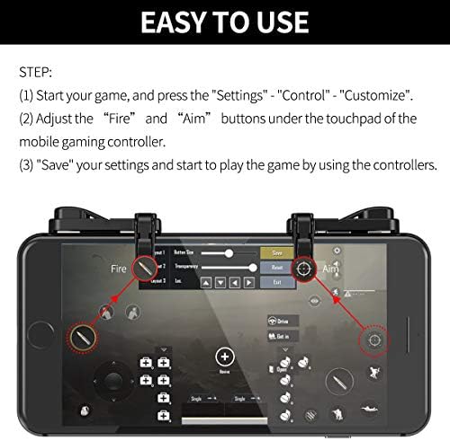 【1 par】 Ifyoo Z108 Mobile Gaming Controller Compatível com PUBG Mobile/Fortnitee Mobile/Call of Duty Mobile, Shoot Sensitive e AIM