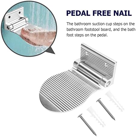 Zerodeko descanso pé chuveiro aço inoxidável: pedal de metal pedal sem banheiro pedal de parede montado para barbear
