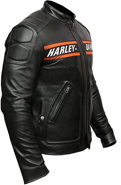 Bill Goldberg HD Black Biker Leather Jacket - Moto Leather Jacket