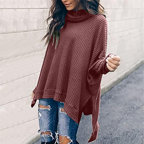 Roupas de inverno feminino Coloque de pilha de mangas compridas Camisão de malha de malha top suéter de pulôver casual camisetas de