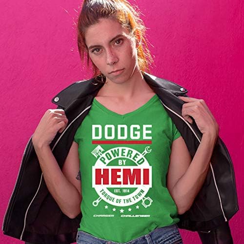 Dodge Powered By Hemi Women's Feminina-V-Shirt Charger Challenger licenciado Tee