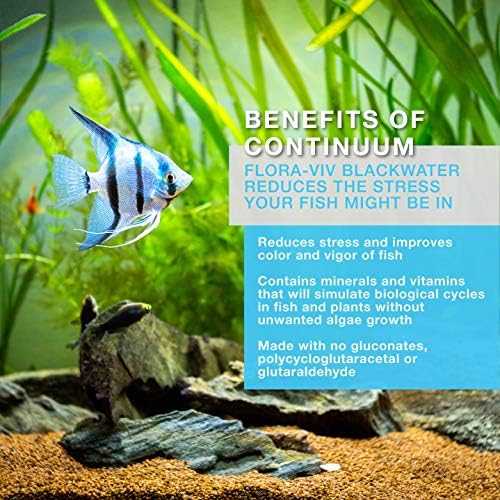 Continuum Aquatics Flora -Viv Blackwater - Condicionador de água que simula condições encontradas em florestas tropicais e rios para água doce e aquário plantado, 250ml