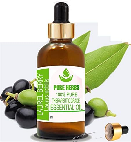 Ervas puras Laurel Berry Pure & Natural Terapeautic Grade Essential Oil com conta -gotas 30ml