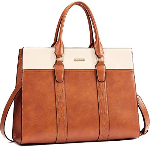 Bolsa de laptop de couro de Telena Women, 15,6 polegadas de bolsa de ombro para mulheres, bolsa de bolsa de grande capacidade
