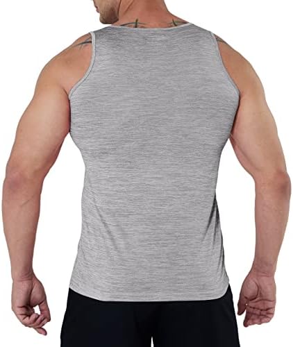 MagComsen masculino de 3 tampas de matilha de pacote rápido seco músculo atlético camisas sem mangas para exercícios de treinamento