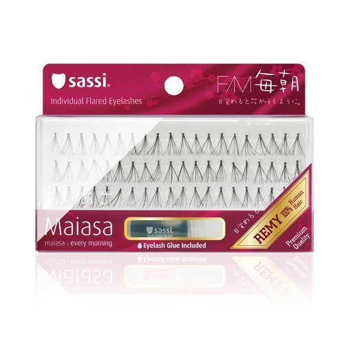 Sassi 803-FM MAIASA Remy Human Hair Sylashes, preto 4 pacote