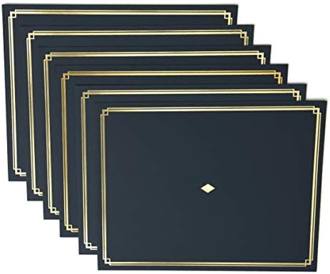Kit de certificado do Gartner Studios, inclui 6 8,5 x 11 preto com detentores de certificado de detalhe de ouro
