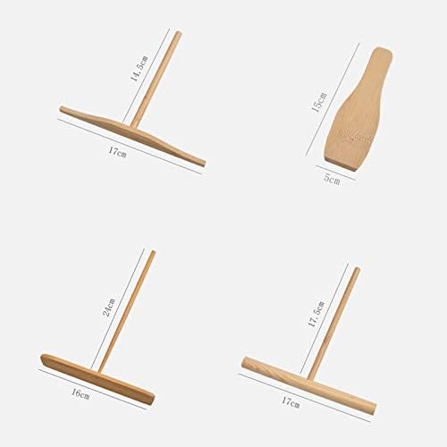 Tinysiry Crepe Spreser & Spatula Kit - 4 PCs Crepe Tools Set Fit Crepe Medium Crepe, Sprevador de Crepe de madeira natural