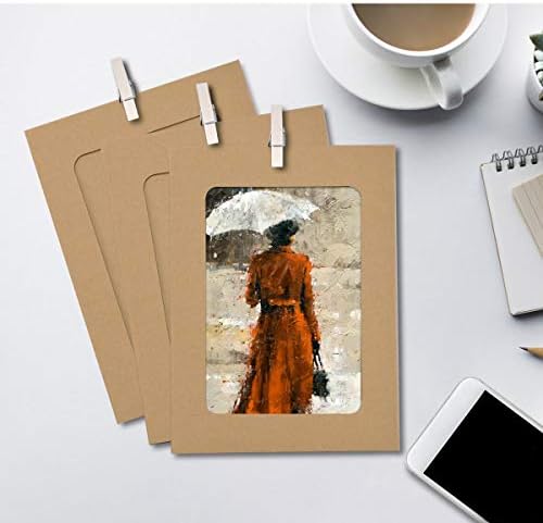 Figura de imagem em papel 5 x 7 Banner de fotos 20 PCs Boldes de papel bege para scrapbooking Photos pendurados Exibir para o chá