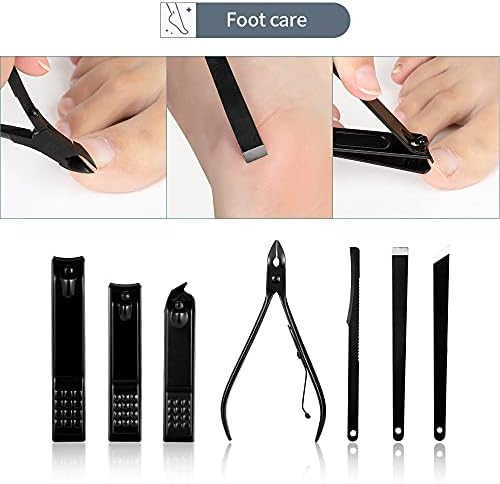 WSCEBCK 7/10/16/18 PCS Manicure Cutters Clipper de unhas Conjunto de unhas de aço de aço inoxidável colher unhas