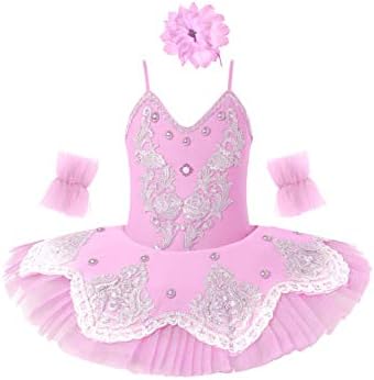 Kvysinly Kids Girls Swan Lake Ballet Dress Professional Camisole Leotard Tutu Skirt Performance Ballerina Dancewear
