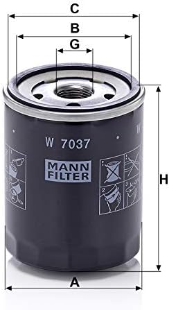 Filtro de óleo W7037 de Mann-Filter