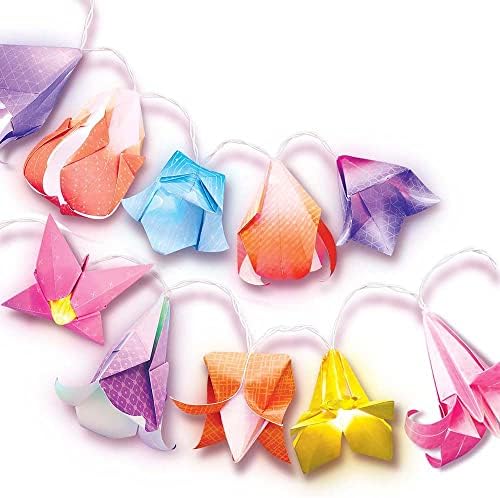 4m 404725 Kit de artesanato de luzes de flores origami, multicolorido