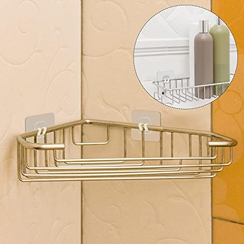 JETEC 8 peças adesivo de prateleira de banheiro ganchos fortes ganchos fortes para o chuveiro cesto de caddy garra dupla ganchos de parede adesivo para banheiro da cozinha