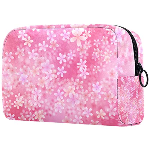 Bolsa de higiene pessoal Bolsa de lava -lava de maquiagem cosmética com zíper listras brancas rosa para acessórios para viagens Essentials