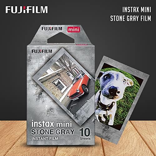 Fujifilm Instax Mini Stone Grey Film projetado para mini câmeras Instax e impressoras de smartphone, o filme é ISO 800