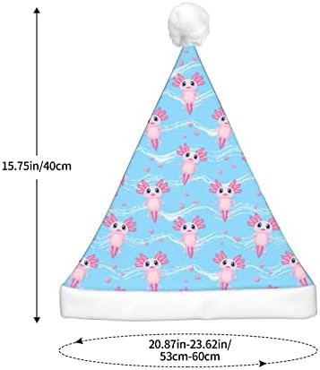Linda axolotl kawaii padrão chapéu de natal com luminosa novidade adulta hats para papai Noel para decorações de festas de férias de