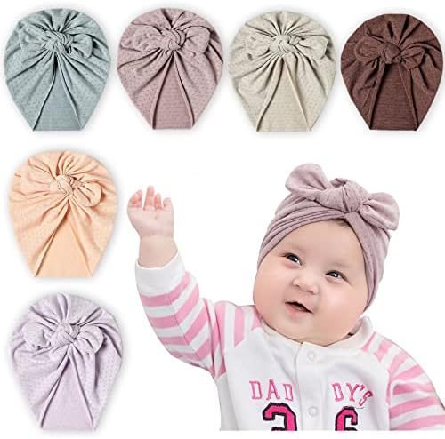 Chapéus de turbante de turbante para bebês 6 PCs Chapéus recém -nascidos arcos respiráveis ​​Baby Bandana Hats Girls Hat fofo