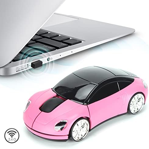 Mouse sem fio Ashata, 2,4 GHz Cool 3D Sport Car Shapes Wireless Gaming REDS com receptor USB, Mouse de carro sem fio para PC/Computador/laptop
