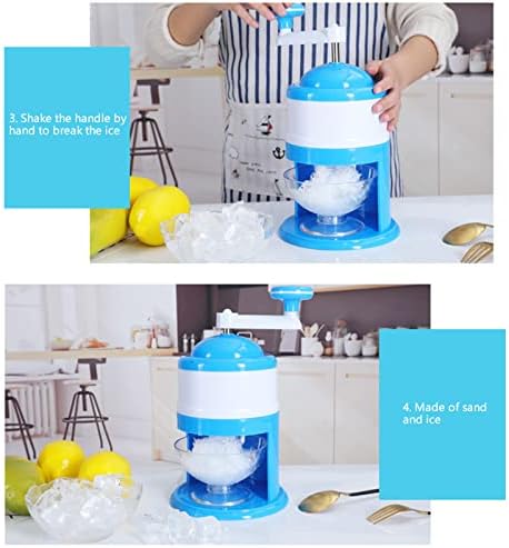 Máquina de gelo raspada à mão manual de smoothie smoothie mini doméstico barbeador de gelo pequeno triturador de gelo azul ng4