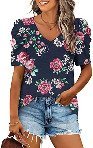 O outono de verão camiseta feminina manga curta 2023 algodão vneck gráfico fofo blusa casual camiseta para meninas adolescentes
