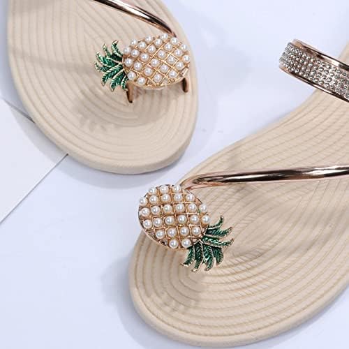 AAYOMET Gladiator Sandals for Women, sandálias femininas abacaxi preenchem sandálias de planos elásticos de praia casual de pé aberto
