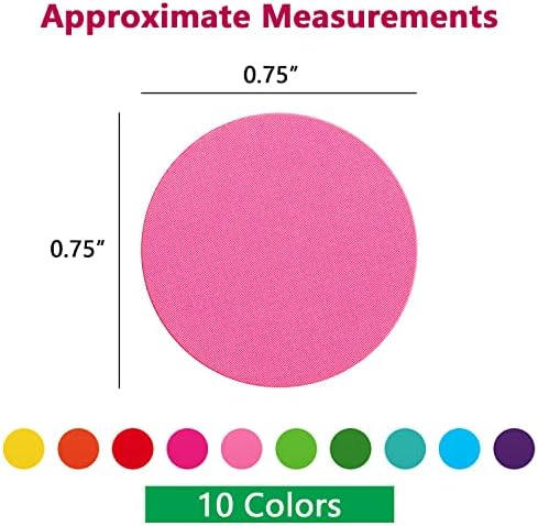 Tamaki 1120 Adesivo de pacote Dots Pequenos Etiquetas de codificação de cores de 3/4 polegadas Adesivos de ponto círculo, adesivos de codificação coloridos redondos para o escritório da sala de aula, 10 cores variadas