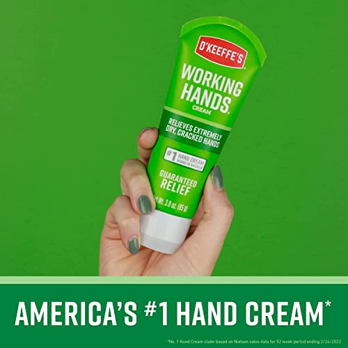 O'Keeffe's Working Hands Hand Cream, tubo, 3 onças de pacote de 3