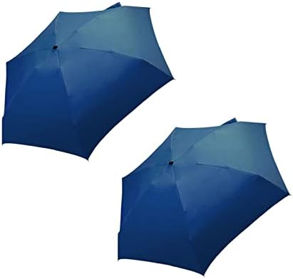 PMUYBHF 2PCS Mini viagens compactas guarda -chuva, pequeno sol dobrável leve, guarda -chuvas de chuva para homens