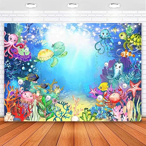 AVEZANO sob o fundo do fundo desenho animado do mundo subaquático cenário de coral tropical Algas Tartarugas coloridas de verão do verão
