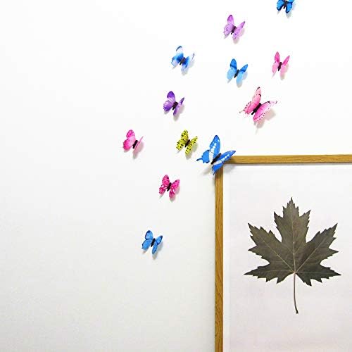 Tuosiwei 48pcs decalques de parede de borboleta - decoração de borboletas 3D para adesivos murais removíveis de parede