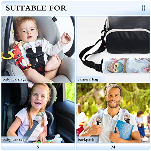 Owls Car Seat talpes para bebês crianças 2 PCs tiras de assento de carro Pontos de almofada de ombro protetor Tampas de assento de carro bebê para tiras de caminhão de carro