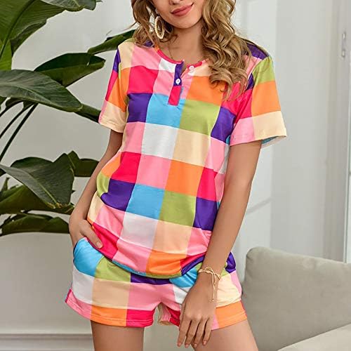 Xiloccer plus size roupas de verão para mulheres mangas curtas pijamas 2 peças terno esportivo feminino pijama sets curtos pjs