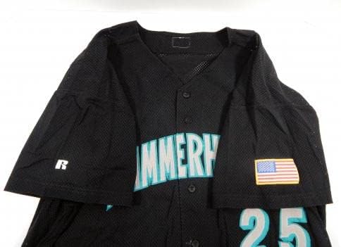 Jupiter Hammerheads 25 Game usou Black Jersey USA Flag Patch 48 DP32330 - Jerseys MLB usada para jogo MLB