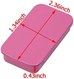 Mini skatista 4pcs 2,36 x1.34 x0.43 Recipientes de lata de tampa de tampa superior de mini-metal rosa fofos para bálsamo para lábios