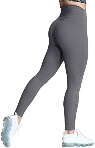 Leggings de treino de cintura alta aoxjox para feminino Controle de compressão Trinity calças de ioga macio amanteigado 26