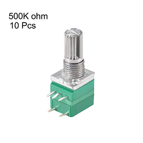 Potenciômetro UXCELL com interruptor B500K OHM Resistores variáveis ​​Filme de carbono Rotário de Turn RV097ns 10pcs