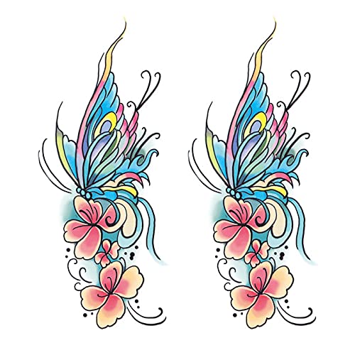 5 PCs Césaria Seção Butterfly Love Flower Tattoo Stickers impermeáveis ​​Totem fêmea Totem Tattoo Adesivos