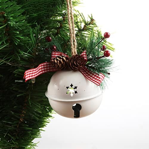 Ornamentos de árvore de Natal 80mm Big White Bell Christmas Bell Pinging para pendurar longos