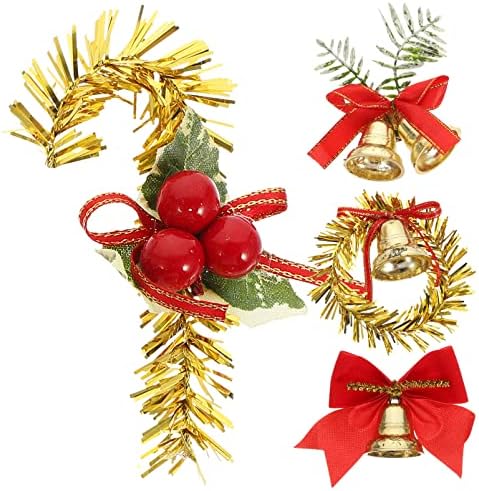 Didiseaon Christmas Bell Ornamentos 12pcs Jingle Bells Christmas Tree Sleigh Bells Pingente com férias de fita de fita de bowknot
