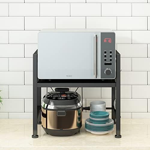 Rack de forno de microondas dolalike, armazenamento expansível de utensílios de cozinha de bancada de microondas, aço de carbono