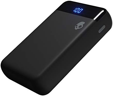 Skullcandy Stash combustível 10.000 mAh Banco de energia de carregamento rápido / carregador portátil amigável para viagens pequenas e leves para iPhone, Android e outros dispositivos USB - Black